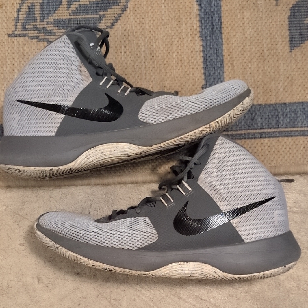Black Grey Nike Air Precision Basketball / Everyday Shoes With Spenco Inserts